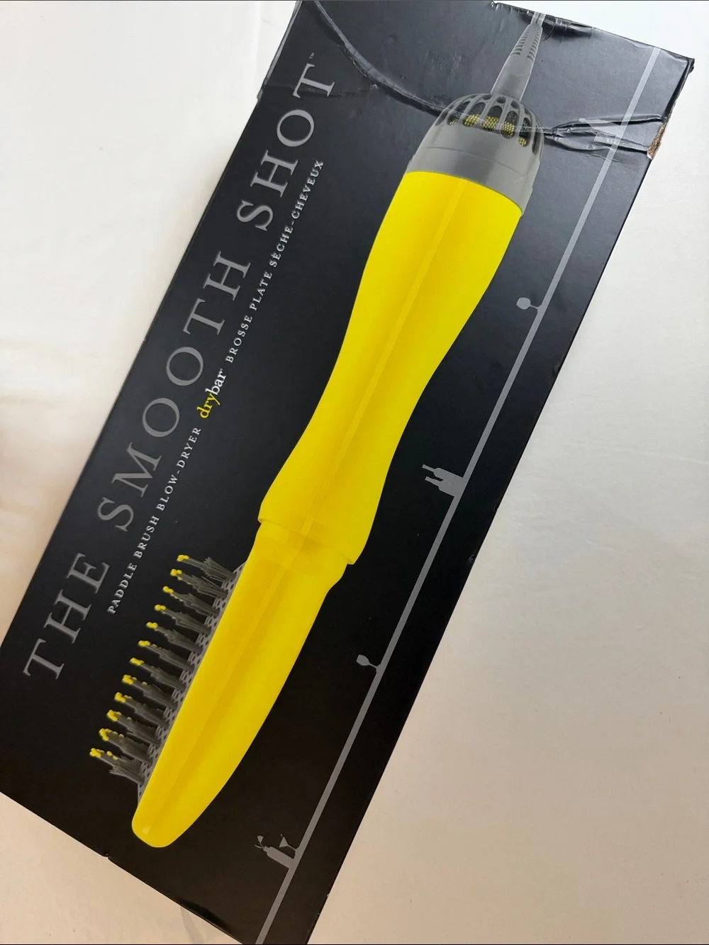 Drybar Smooth Shot Paddle Brush Blow-Dryer in Bright Yellow  NIB